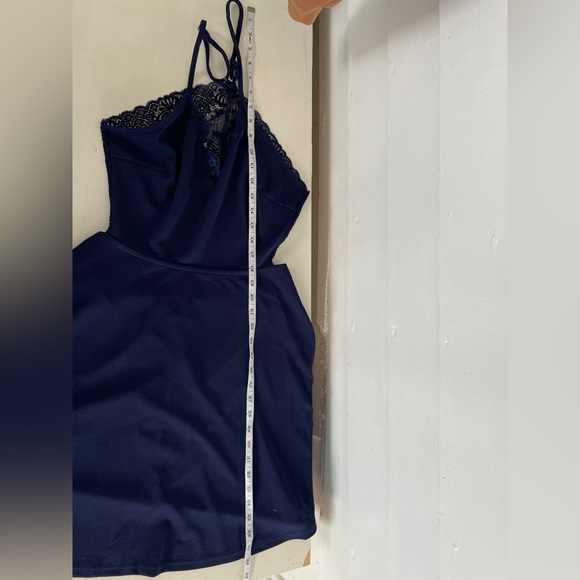 3/25 Navy SHEIN Spaghetti Strap Back Cut Out Mini Dress - Picture 6 of 8